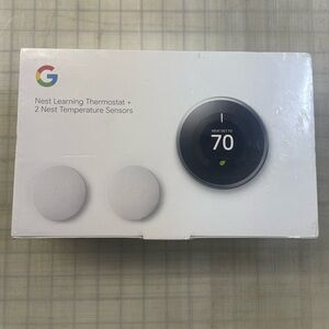 Google Nest Learning Thermostat + 2 Temperature Sensors, Silver (BH1252-US)